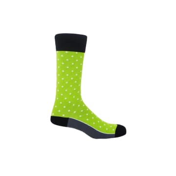 Peper Harow Pin Polka Men's Socks In Mint In Green