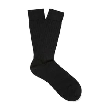 Shop Sunspel Rib Sock In Black