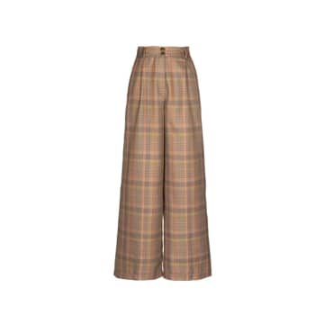 Frnch Philo Wide Leg Trousers In Brown