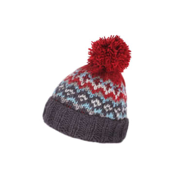 Pachamama Mens Clifden Bobble Beanie In Red