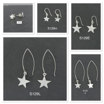 Siren Silver Star Stud Earrings Sterling Silver In Metallic