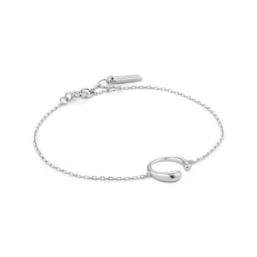 Ania Haie Silver Luxe Curve Bracelet In Metallic