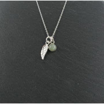 Siren Silver Wing Charm And Citrine Necklace Sterling Silver In Metallic