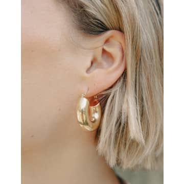Nordic Muse Gold Bold Hoop Earrings, 18k Tarnish-free Waterproof Gold