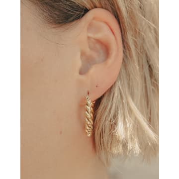 Nordic Muse Gold Small Twist Hoop Earrings, 18k Tarnish-free Waterproof Gold