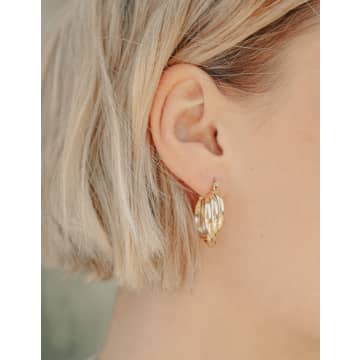 Nordic Muse Gold Triple Entwine Hoop Earrings, 18k Tarnish-free Waterproof Gold