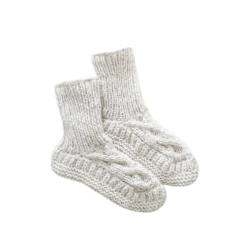 Aura Que Slipper Socks, Cream In Neutrals
