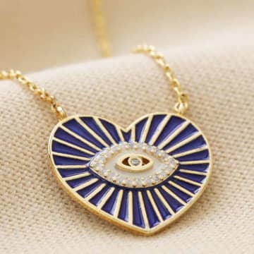 Lisa Angel Evil Eye Heart Necklace