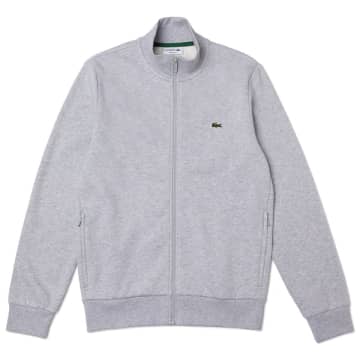 Lacoste Brushed Fleece Zip Sweatshirt In Metallic