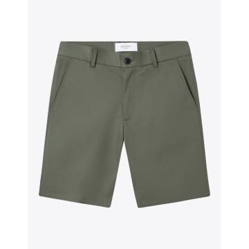 Les Deux Como Regular Cotton Linen Chino Shorts In Green