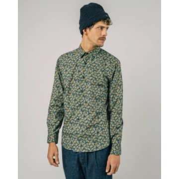 Brava Fabrics Navy Miniflower Shirt In Blue