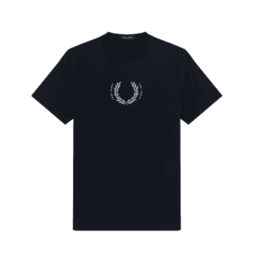 Fred Perry Laurel Wreath Graphic Tee Navy In Blue