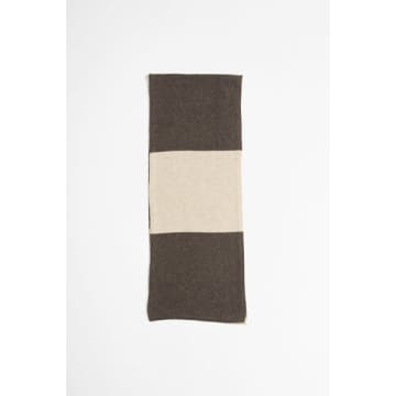 Universal Works Wool Cashmere Stripe Scarf Stone/grey
