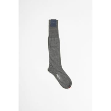 Bresciani Wool Blend Long Socks Medio/bianco