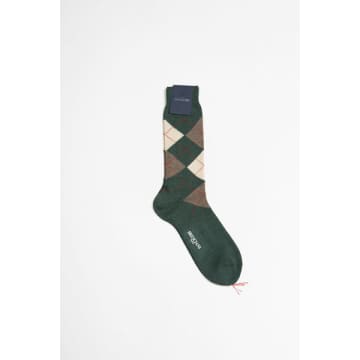 Bresciani Wool Blend Short Socks Abete/multicolor