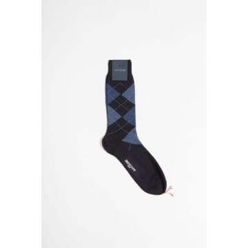 Bresciani Wool Blend Short Socks Blue/multicolor