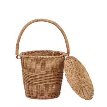 Olli Ella Small Apple Basket In Brown
