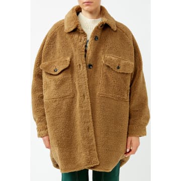 Bellerose America Jamie Faux Fur Jacket In Brown