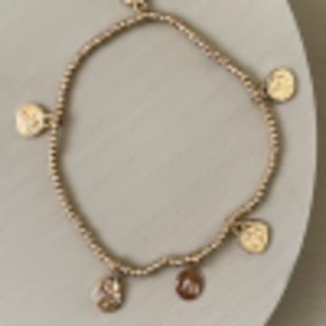 Olia Jewellery Toria Hammered Bracelet In Gold