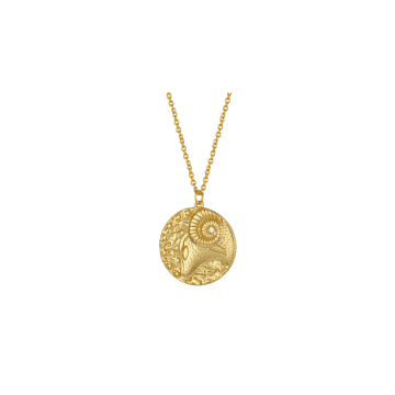 By Bottega Aries Zodiac Double Sided Coin Pendant Necklace