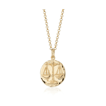 Scream Pretty Libra Zodiac Necklace In Gold