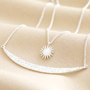 Lisa Angel Sun And Moon Layered Necklace In Silver In Metallic