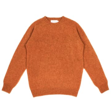 Merchant Menswear Shaggy Brushed Crew Knit Vintage Orange