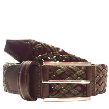 Anderson's Braided Leather Belt In Brown