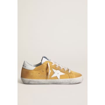 Golden Goose Super Star Suede Upper High Frequency Tongue Leather Star And Heel In White
