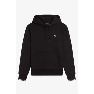 Shop Fred Perry Tipped Hooded Sweatshirt In Black