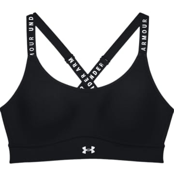 Under Armour Top Infinity Mid Covered Donna Black/white