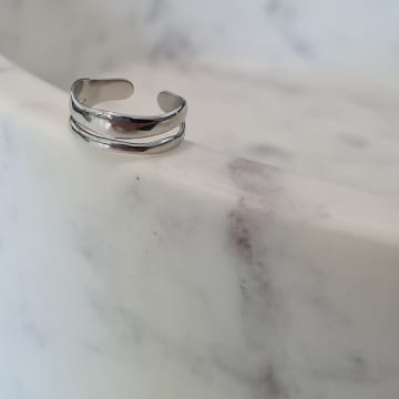 Golden Ivy Fenn Stainless Steel Ring Silver In Metallic