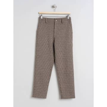 Indi And Cold M Beige Check Chino Trousers In Neturals