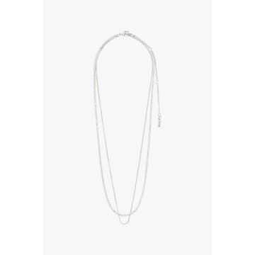 Pilgrim Mille Crystal 2 In 1 Necklace In Silver In Metallic