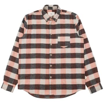 Folk Relaxed Fit Flannel Check Shirt Copper In Metallic