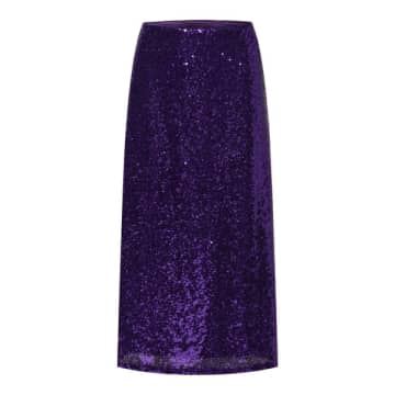 Selected Femme Sequin Skirt In Acai