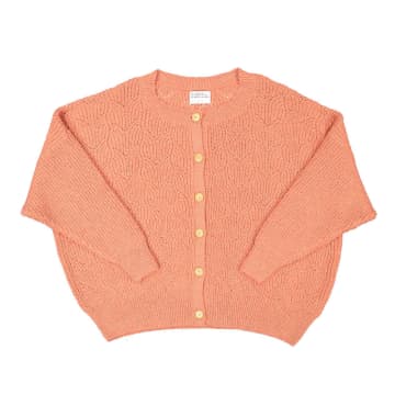 Sisters Department Long -sleeved Cardigan And Golden Lúrex In Pink