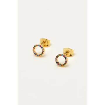 Estella Bartlett Rainbow Circle Earrings In Gold