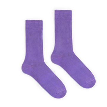 Klue France Klue Organic Cotton Solid Colour Socks In Lilac Size Eu 41-46 Uk 7-11.5