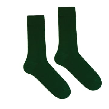 Klue France Klue Organic Cotton Solid Colour Socks In Green Size Eu 41-46 Uk 7-11.5