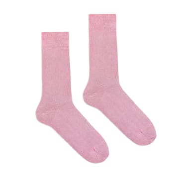 Klue France Klue Organic Cotton Solid Colour Socks In Dust Pink Size Eu 41-46 Uk 7-11.5