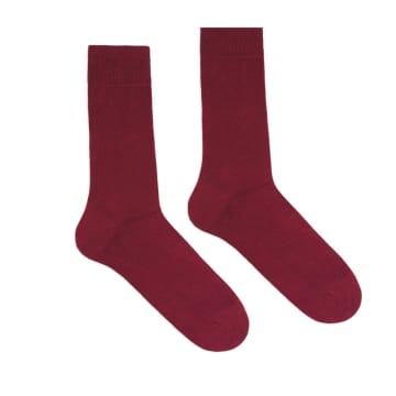 Klue France Klue Organic Cotton Solid Colour Socks In Burgundy Size Eu 41-46 Uk 7-11.5