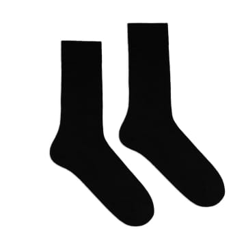 Klue France Klue Organic Cotton Solid Colour Socks In Black Size Eu 41-46 Uk 7-11.5