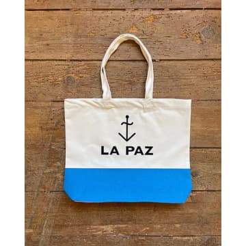 La Paz Ecru/blue Tote Bag