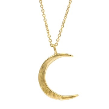 Posh Totty Designs Crescent Moon Necklace In Metallic