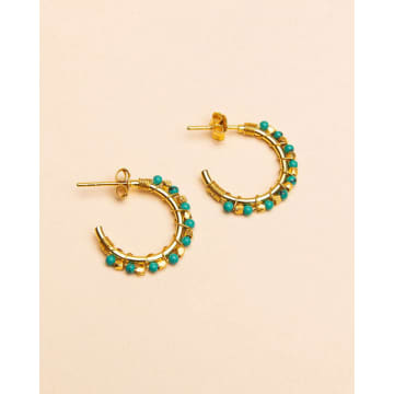 Une A Une Jaipur Hoops Turquoise In Blue
