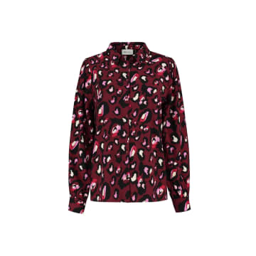 Pom Amsterdam Leopard Luscious Red Blouse In Animal Print