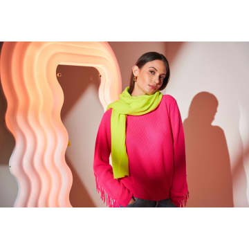 Brodie Cashmere Evie Scarf In Neon Yellow