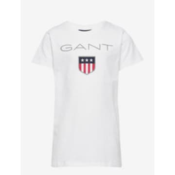 Gant Shield Ss T-shirt In White