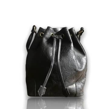 Collardmanson Black Floral Bucket Bag